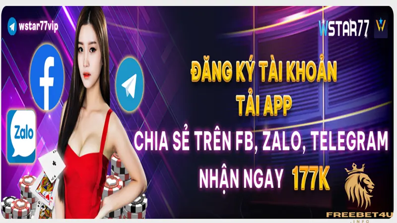 WStar77 Tặng 77k cho người chơi đăng ký mới